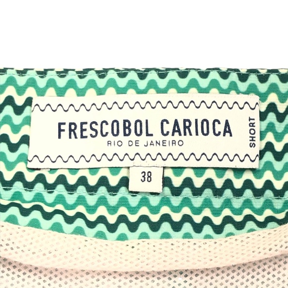 Frescobol Carioca Copacabana Tailored Swim Shorts Men's 38 Waves 4.5" Inseam - Picture 5 of 9